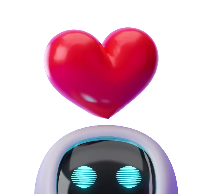 robot with love heart
